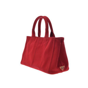 Prada Strap Red Tote Bag Canvas Canapa